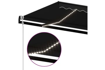 Automatisk markise med vindsensor og LED 400x350 cm antrasit - Antrasittgrå - Hagemøbler - Solbeskyttelse - Markiser - Balkongmarkise