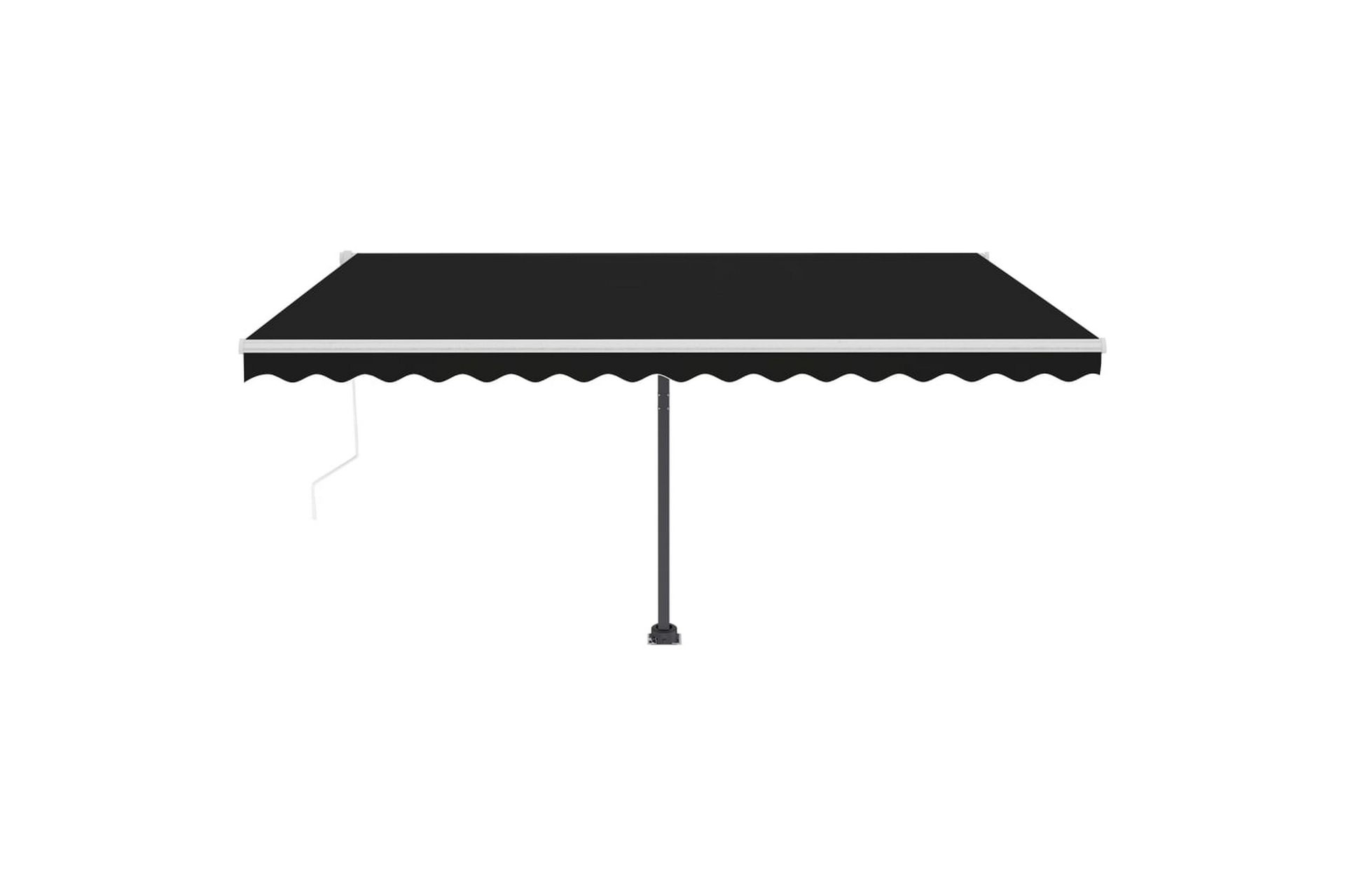 Automatisk markise med vindsensor og LED 400x350 cm antrasit - Antrasittgrå - Hagemøbler - Solbeskyttelse - Markiser - Balkongmarkise