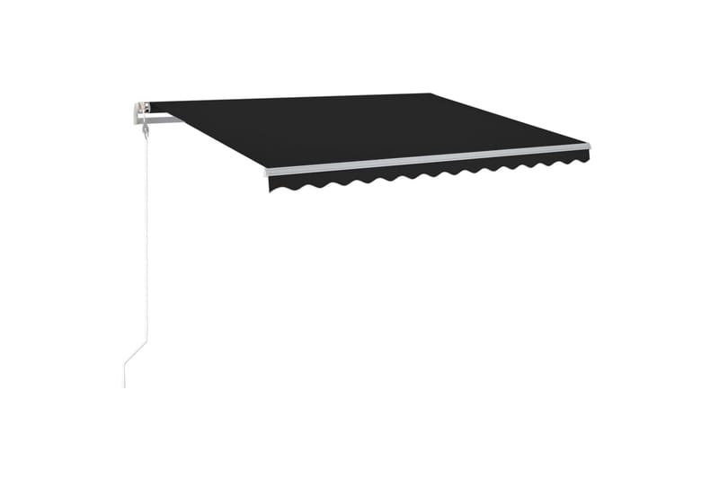 Automatisk markise med vindsensor og LED 400x350 cm - Antrasittgrå - Hagemøbler - Solbeskyttelse - Markiser - Balkongmarkise