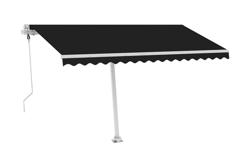 Automatisk markise med vindsensor og LED 400x350 cm - Antrasittgrå - Hagemøbler - Solbeskyttelse - Markiser - Balkongmarkise