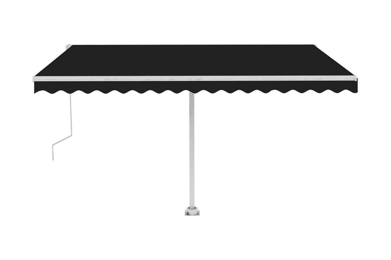 Automatisk markise med vindsensor og LED 400x350 cm - Antrasittgrå - Hagemøbler - Solbeskyttelse - Markiser - Balkongmarkise