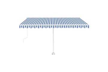 Automatisk markise med vindsensor og LED 400x350 cm - Blå - Hagemøbler - Solbeskyttelse - Markiser - Balkongmarkise