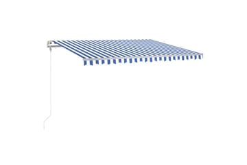 Automatisk markise med vindsensor og LED 400x350 cm - Blå - Hagemøbler - Solbeskyttelse - Markiser - Balkongmarkise