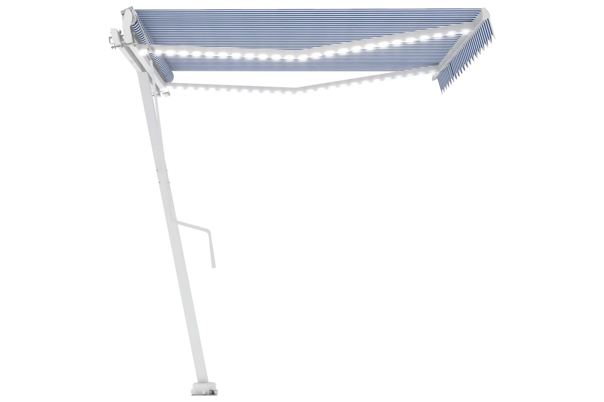Automatisk markise med vindsensor og LED 400x350 cm - Blå - Hagemøbler - Solbeskyttelse - Markiser - Balkongmarkise