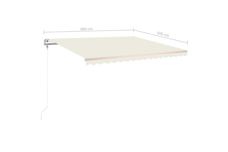 Automatisk markise med vindsensor og LED 400x350 cm kremhvit - Krem - Hagemøbler - Solbeskyttelse - Markiser - Balkongmarkise