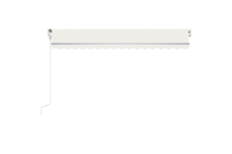 Automatisk markise med vindsensor og LED 400x350 cm kremhvit - Krem - Hagemøbler - Solbeskyttelse - Markiser - Balkongmarkise