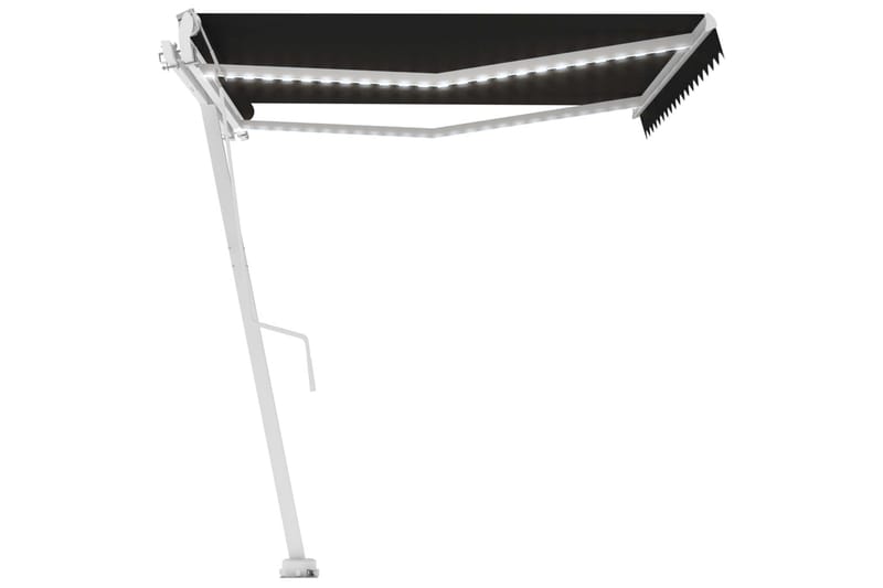 Automatisk markise med vindsensor og LED 450x300 cm - Antrasittgrå - Hagemøbler - Solbeskyttelse - Markiser - Balkongmarkise