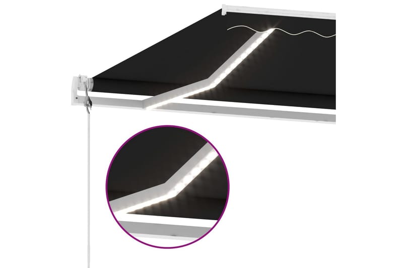 Automatisk markise med vindsensor og LED 450x300 cm - Antrasittgrå - Hagemøbler - Solbeskyttelse - Markiser - Balkongmarkise