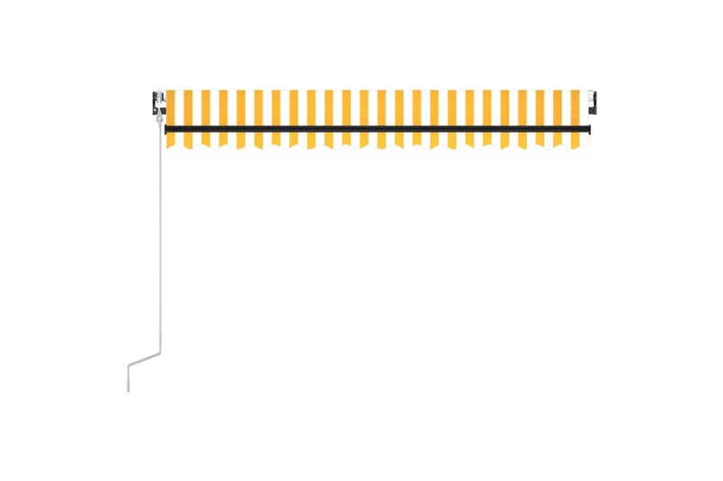 Automatisk markise med vindsensor og LED 450x300 cm gul/hvit - Gul - Balkongmarkise - Markiser - Terrassemarkise