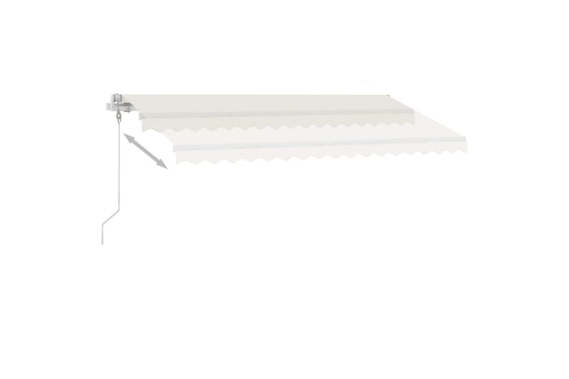 Automatisk markise med vindsensor og LED 450x300 cm kremhvit - Krem - Hagemøbler - Solbeskyttelse - Markiser - Balkongmarkise