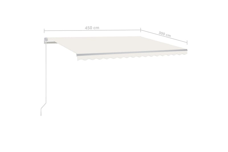 Automatisk markise med vindsensor og LED 450x300 cm kremhvit - Krem - Balkongmarkise - Markiser - Terrassemarkise