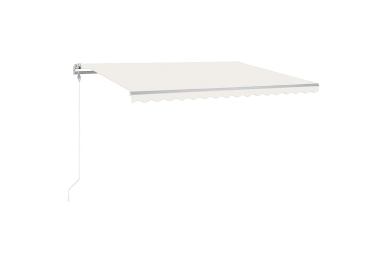 Automatisk markise med vindsensor og LED 450x300 cm kremhvit - Krem - Hagemøbler - Solbeskyttelse - Markiser - Balkongmarkise