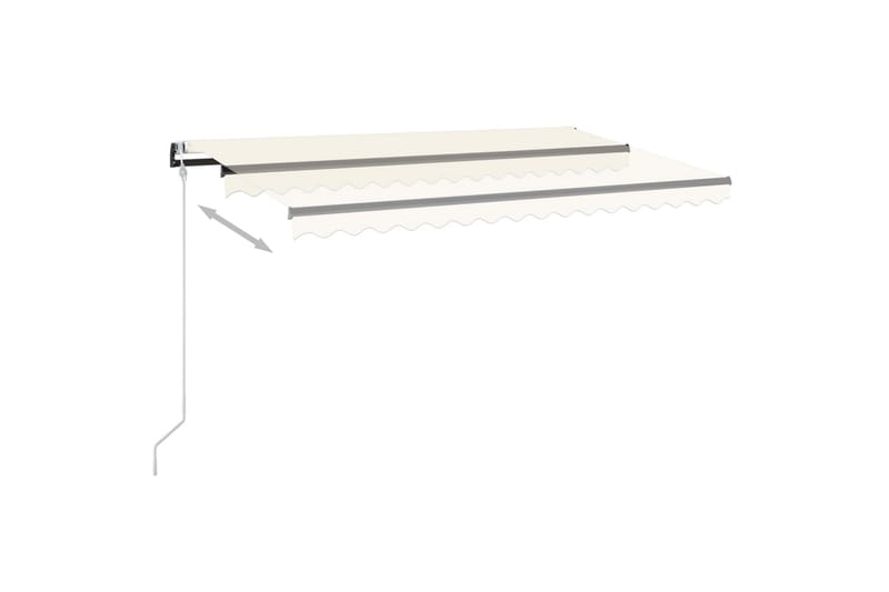 Automatisk markise med vindsensor og LED 450x300 cm kremhvit - Krem - Hagemøbler - Solbeskyttelse - Markiser - Balkongmarkise