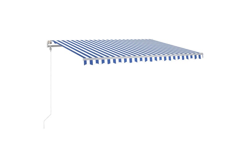 Automatisk markise med vindsensor og LED 450x350 cm - Blå - Hagemøbler - Solbeskyttelse - Markiser - Balkongmarkise