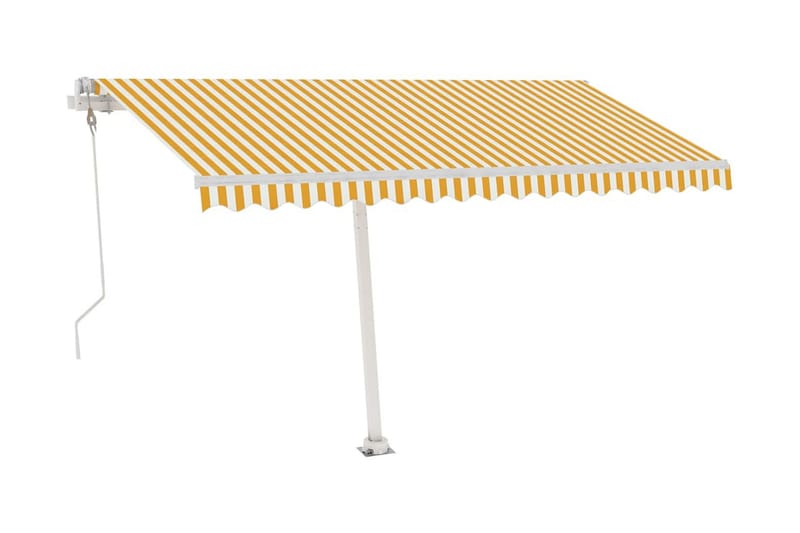 Automatisk markise med vindsensor og LED 450x350 cm - Gul - Hagemøbler - Solbeskyttelse - Markiser - Balkongmarkise