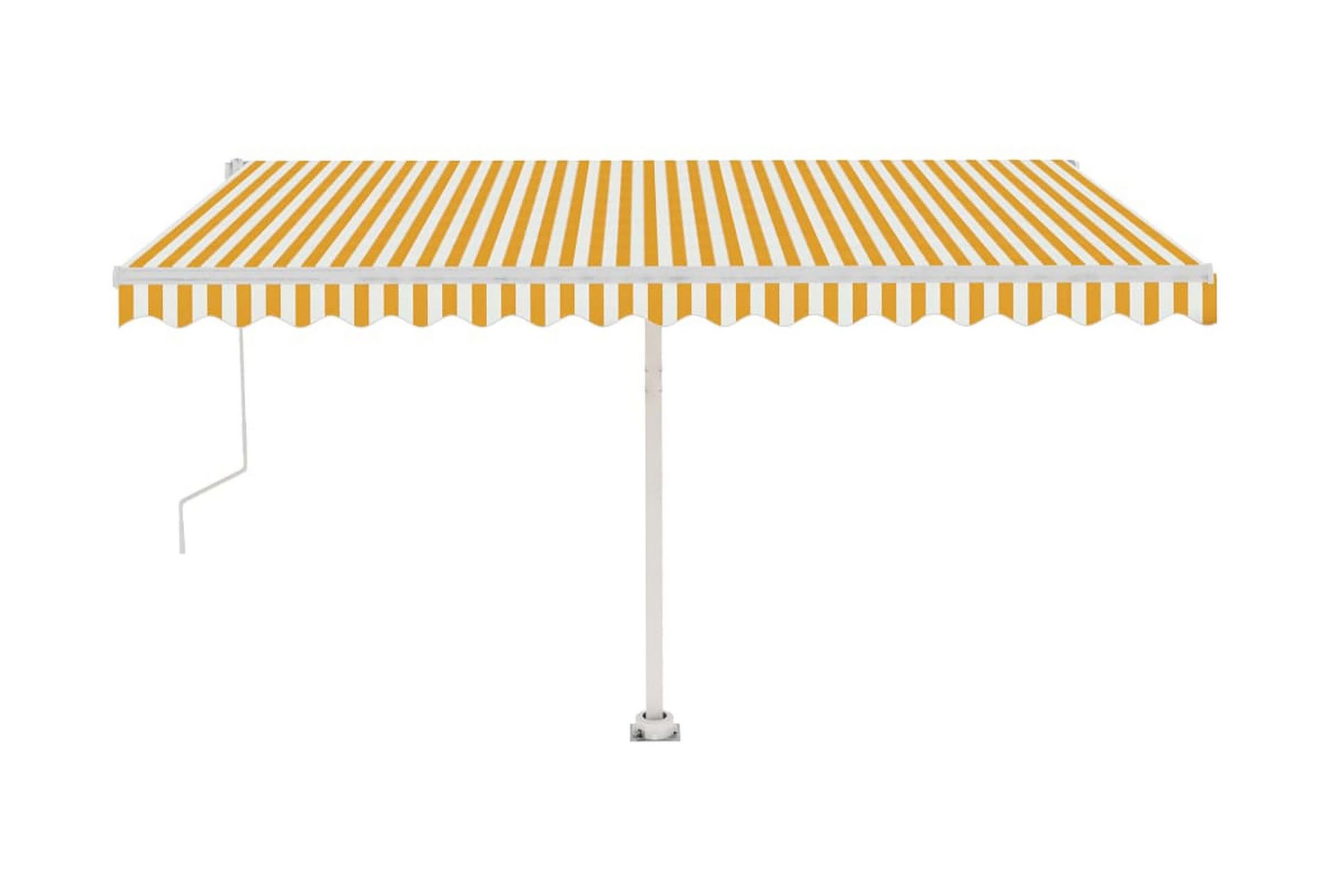 Automatisk markise med vindsensor og LED 450x350 cm - Gul - Hagemøbler - Solbeskyttelse - Markiser - Balkongmarkise