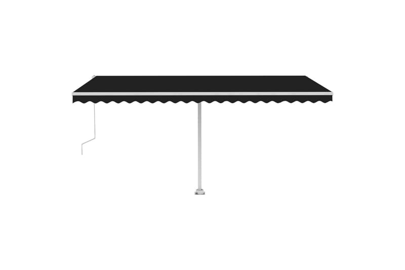 Automatisk markise med vindsensor og LED 500x300 cm - Antrasittgrå - Hagemøbler - Solbeskyttelse - Markiser - Balkongmarkise