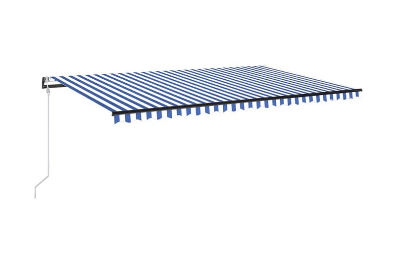 Automatisk markise med vindsensor og LED 500x300 cm blå og h - Blå - Hagemøbler - Solbeskyttelse - Markiser - Balkongmarkise