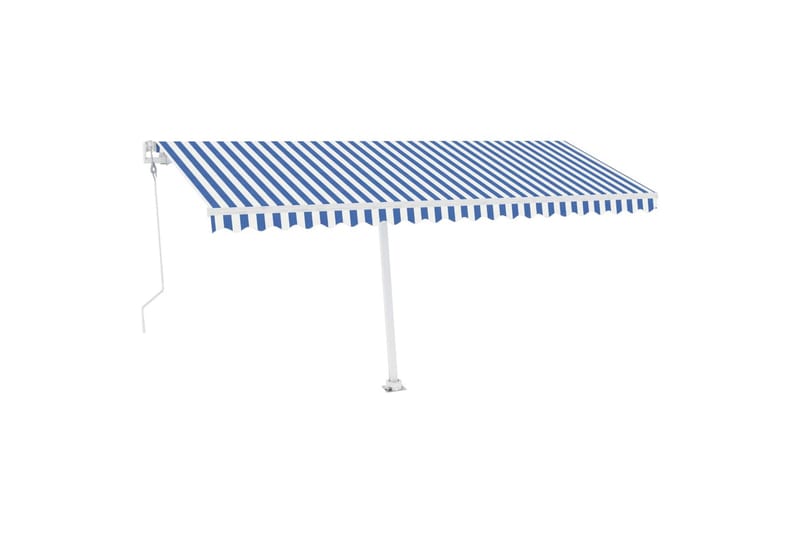 Automatisk markise med vindsensor og LED 500x300 cm - Blå - Hagemøbler - Solbeskyttelse - Markiser - Balkongmarkise