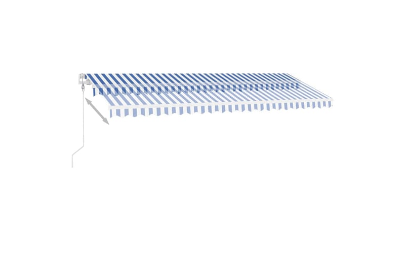 Automatisk markise med vindsensor og LED 500x300 cm - Blå - Balkongmarkise - Markiser - Terrassemarkise