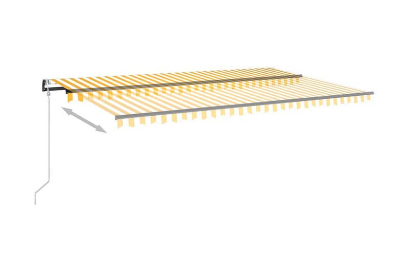 Automatisk markise med vindsensor og LED 500x300 cm gul/hvit - Gul - Hagemøbler - Solbeskyttelse - Markiser - Balkongmarkise