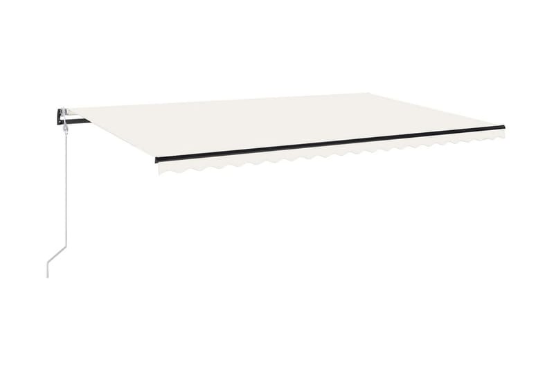 Automatisk markise med vindsensor og LED 500x300 cm kremhvit - Krem - Hagemøbler - Solbeskyttelse - Markiser - Balkongmarkise