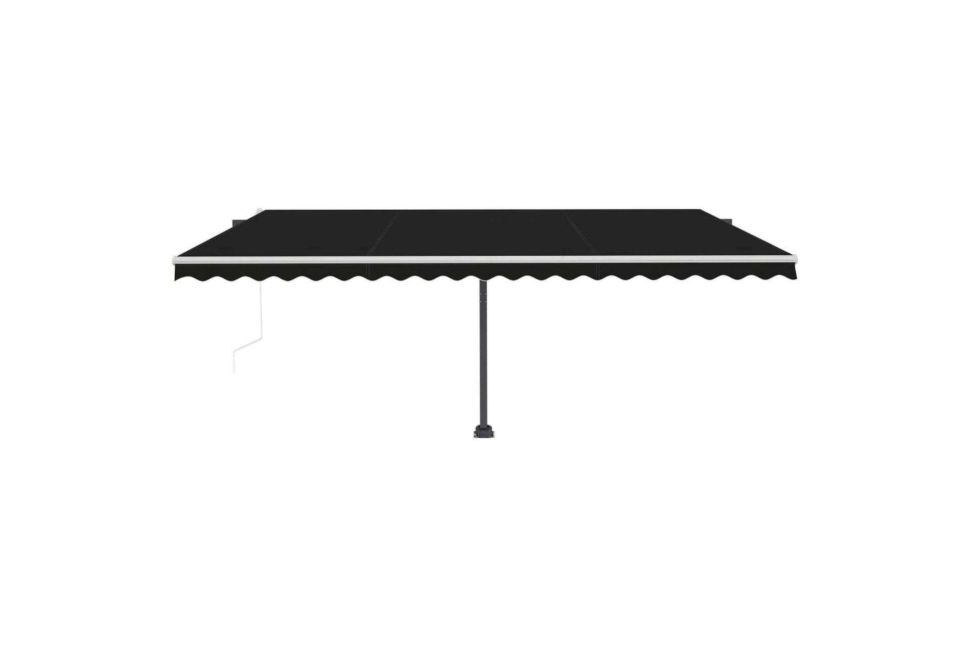 Automatisk markise med vindsensor og LED 500x350 cm antrasit - Antrasittgrå - Hagemøbler - Solbeskyttelse - Markiser - Balkongmarkise