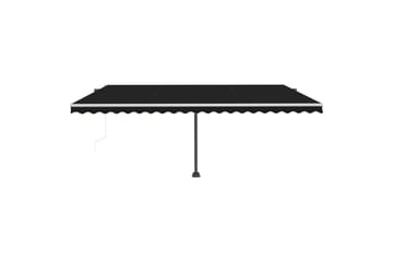 Automatisk markise med vindsensor og LED 500x350 cm antrasit - Antrasittgrå - Hagemøbler - Solbeskyttelse - Markiser - Balkongmarkise