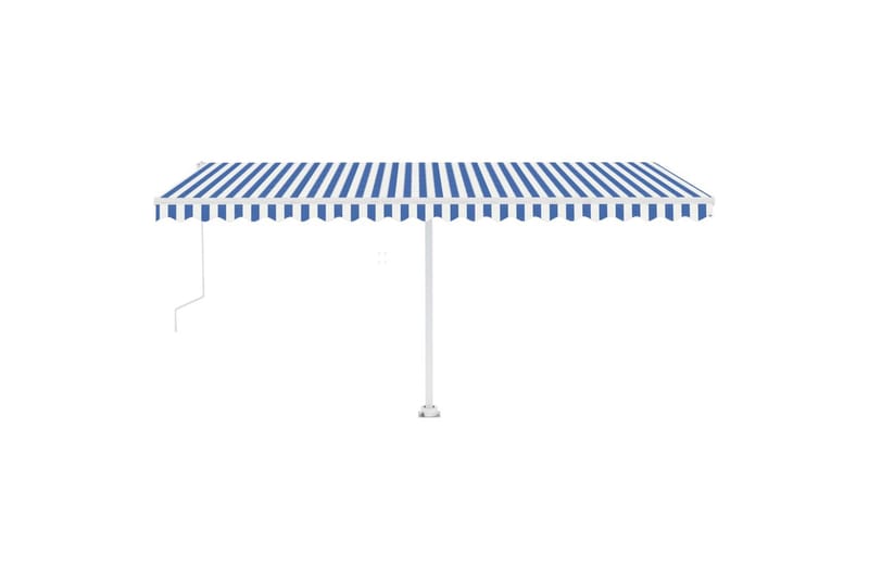 Automatisk markise med vindsensor og LED 500x350 cm - Blå - Hagemøbler - Solbeskyttelse - Markiser - Balkongmarkise
