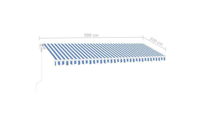 Automatisk markise med vindsensor og LED 500x350 cm - Blå - Balkongmarkise - Markiser - Terrassemarkise