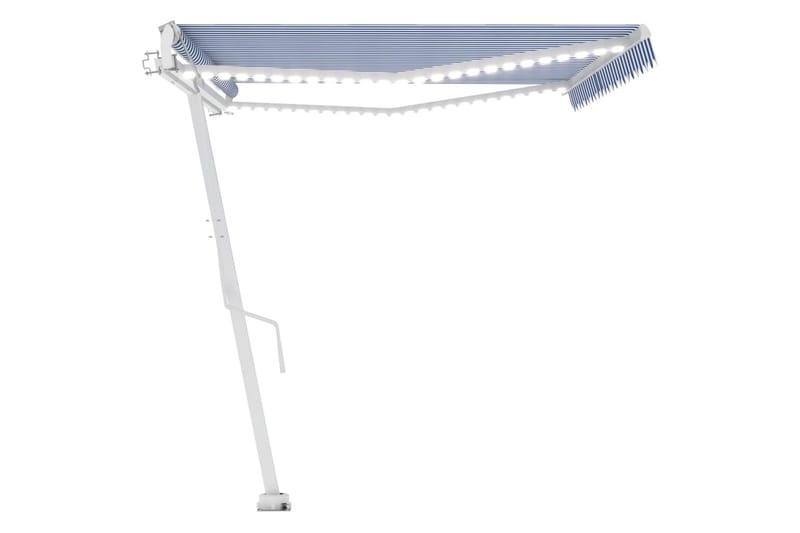 Automatisk markise med vindsensor og LED 500x350 cm - Blå - Hagemøbler - Solbeskyttelse - Markiser - Balkongmarkise