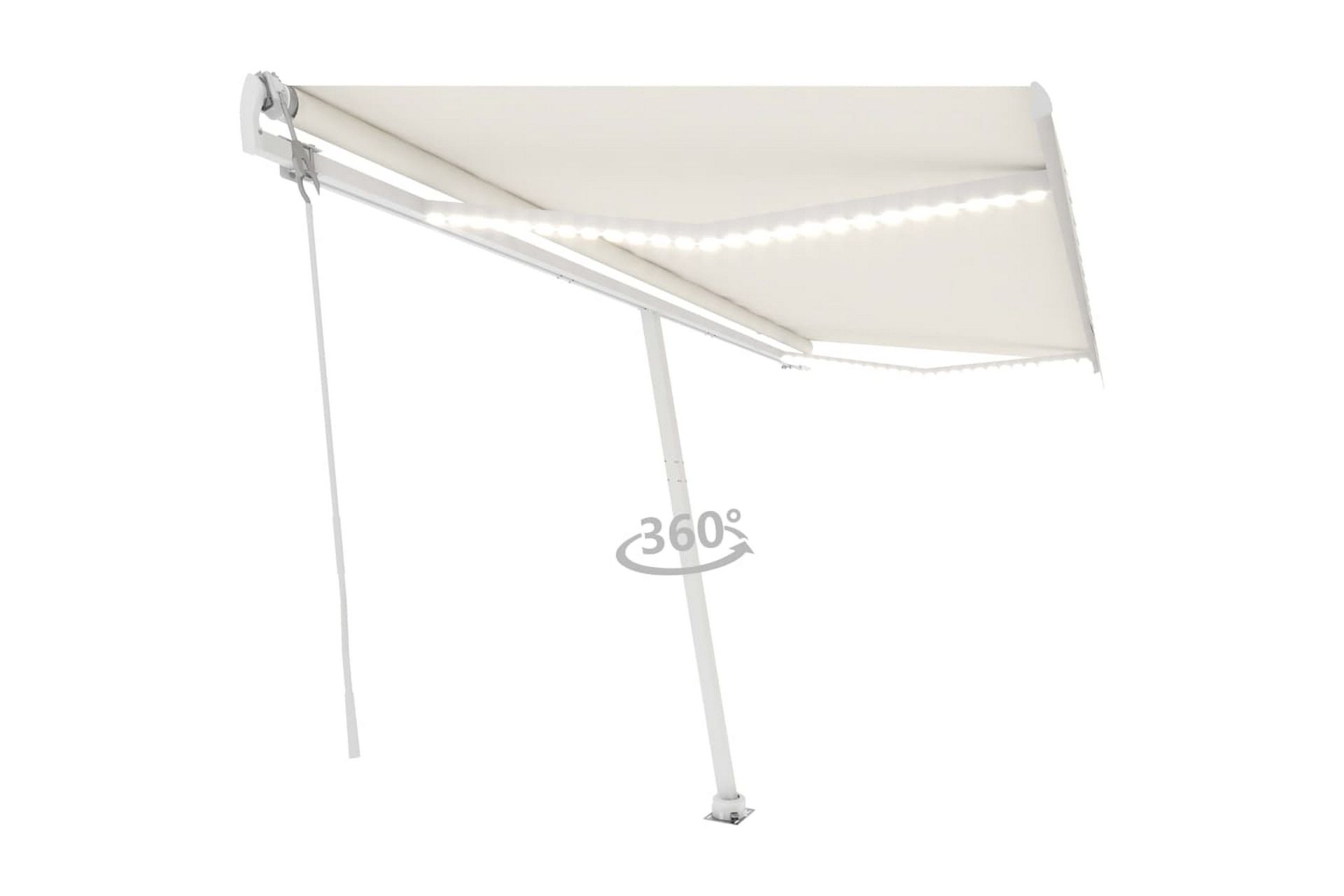 Automatisk markise med vindsensor og LED 500x350 cm - Krem - Hagemøbler - Solbeskyttelse - Markiser - Balkongmarkise