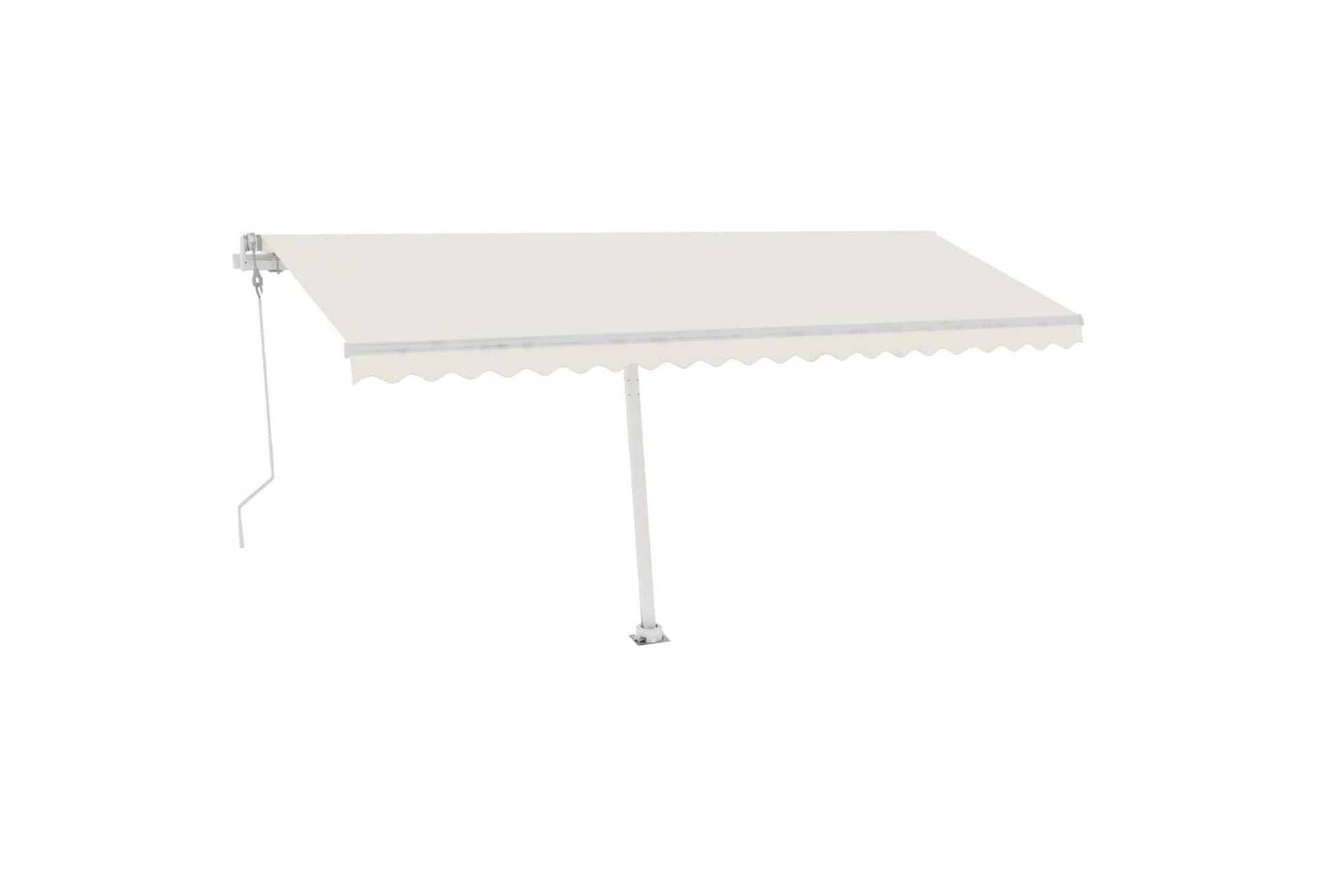 Automatisk markise med vindsensor og LED 500x350 cm - Krem - Hagemøbler - Solbeskyttelse - Markiser - Balkongmarkise