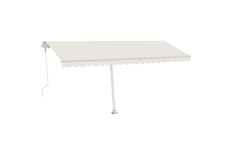 Automatisk markise med vindsensor og LED 500x350 cm - Krem - Hagemøbler - Solbeskyttelse - Markiser - Balkongmarkise