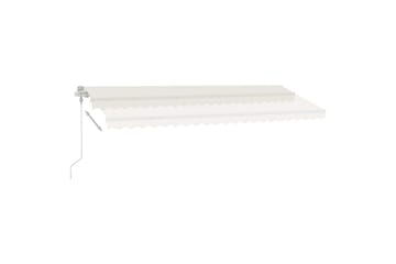Automatisk markise med vindsensor og LED 500x350 cm - Krem - Hagemøbler - Solbeskyttelse - Markiser - Balkongmarkise