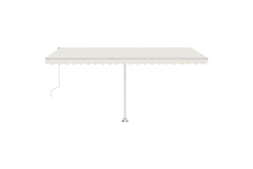 Automatisk markise med vindsensor og LED 500x350 cm - Krem - Hagemøbler - Solbeskyttelse - Markiser - Balkongmarkise
