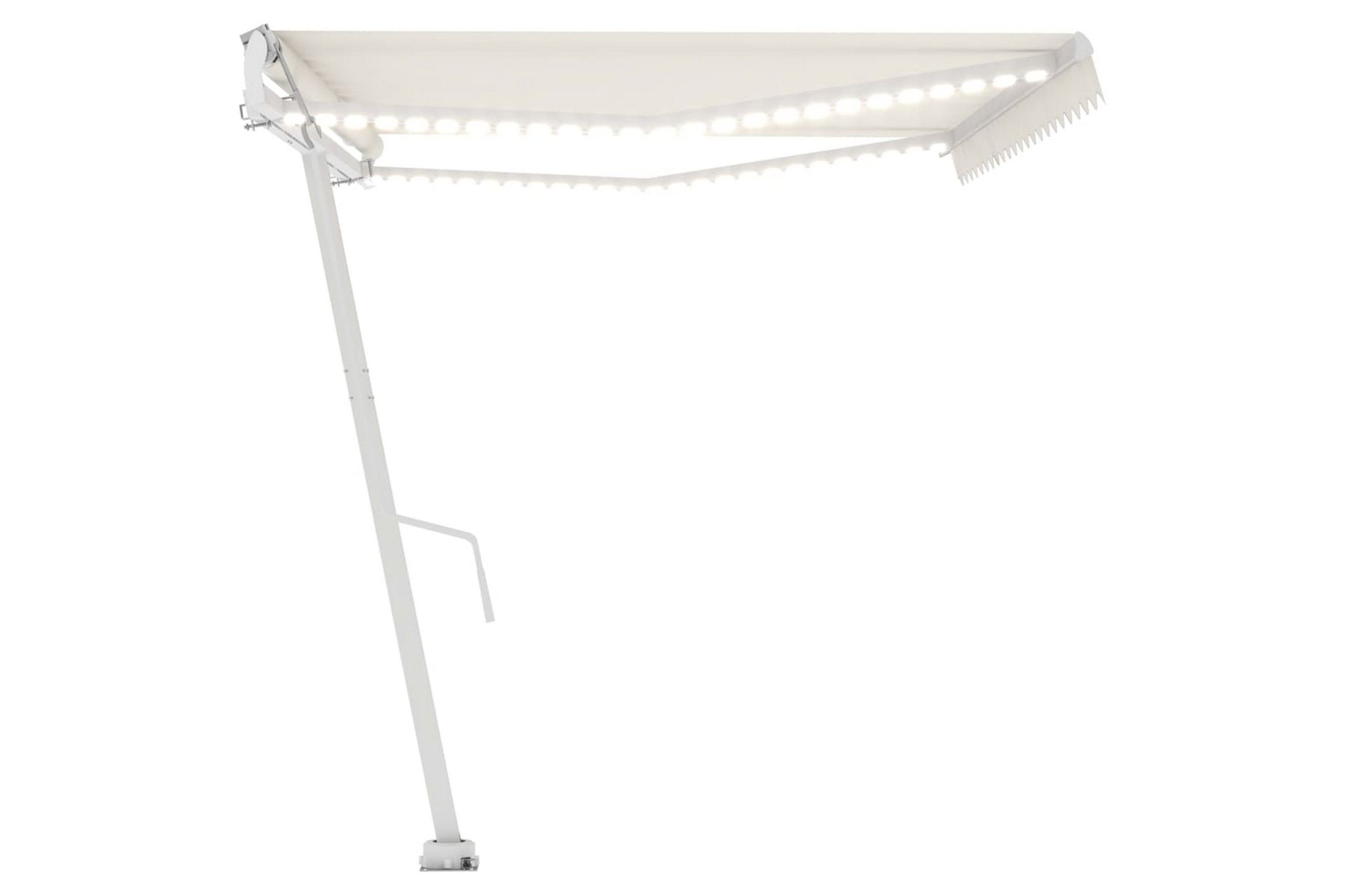 Automatisk markise med vindsensor og LED 500x350 cm - Krem - Hagemøbler - Solbeskyttelse - Markiser - Balkongmarkise