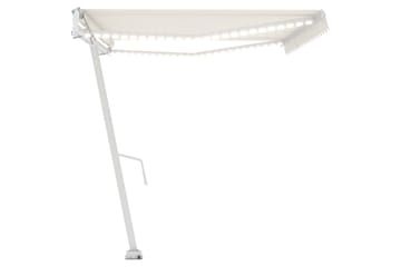 Automatisk markise med vindsensor og LED 500x350 cm - Krem - Hagemøbler - Solbeskyttelse - Markiser - Balkongmarkise
