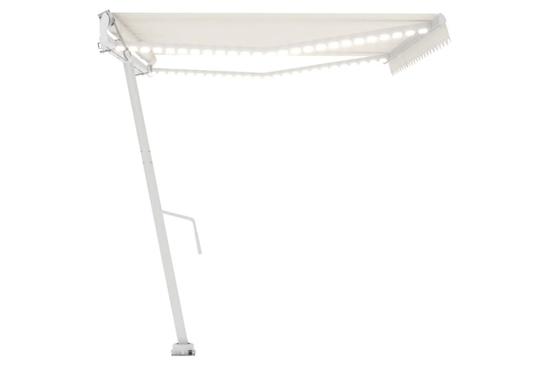 Automatisk markise med vindsensor og LED 500x350 cm - Krem - Hagemøbler - Solbeskyttelse - Markiser - Balkongmarkise