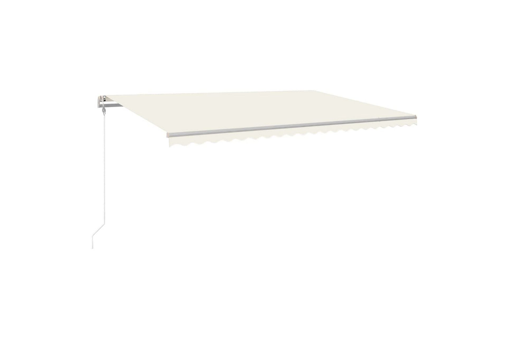Automatisk markise med vindsensor og LED 500x350 cm kremhvit - Krem - Hagemøbler - Solbeskyttelse - Markiser - Balkongmarkise