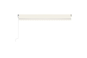 Automatisk markise med vindsensor og LED 500x350 cm kremhvit - Krem - Hagemøbler - Solbeskyttelse - Markiser - Balkongmarkise