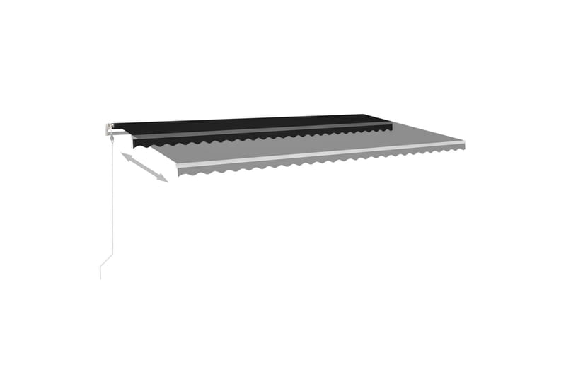 Automatisk markise med vindsensor og LED 600x300 cm - Antrasittgrå - Hagemøbler - Solbeskyttelse - Markiser - Balkongmarkise