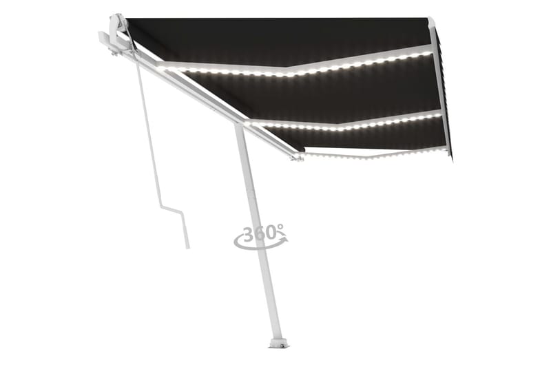 Automatisk markise med vindsensor og LED 600x300 cm - Antrasittgrå - Hagemøbler - Solbeskyttelse - Markiser - Balkongmarkise