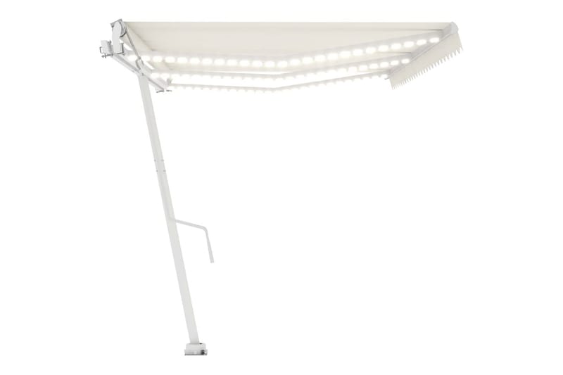 Automatisk markise med vindsensor og LED 600x300 cm kremhvit - Krem - Hagemøbler - Solbeskyttelse - Markiser - Balkongmarkise