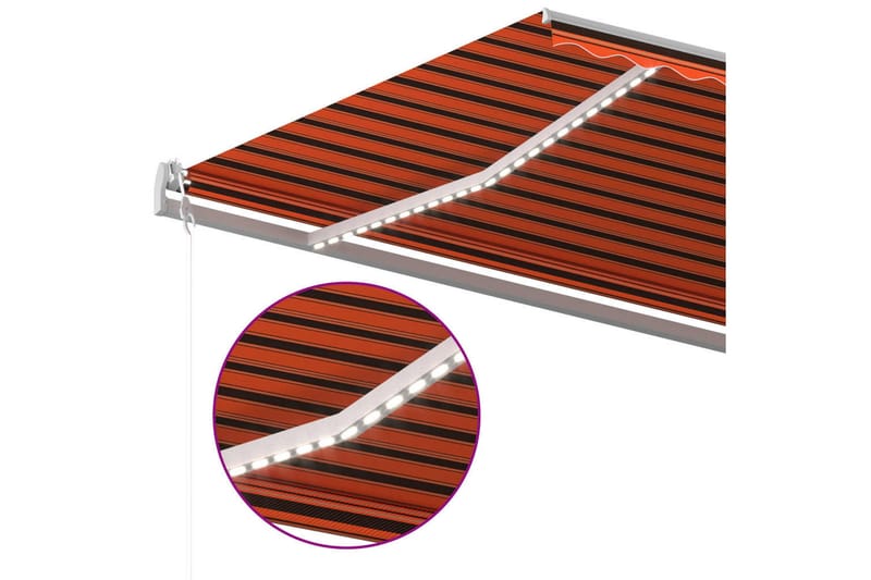 Automatisk markise med vindsensor og LED 600x300cm - Oransj - Hagemøbler - Solbeskyttelse - Markiser - Balkongmarkise