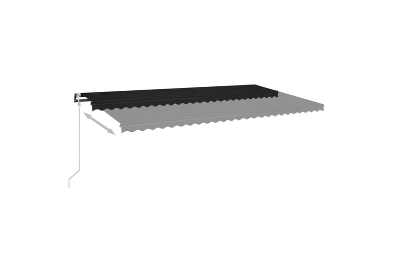 Automatisk markise med vindsensor og LED 600x350 cm antrasit - Antrasittgrå - Hagemøbler - Solbeskyttelse - Markiser - Balkongmarkise