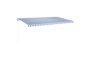 Automatisk markise med vindsensor og LED 600x350 cm - Blå - Hagemøbler - Solbeskyttelse - Markiser - Balkongmarkise