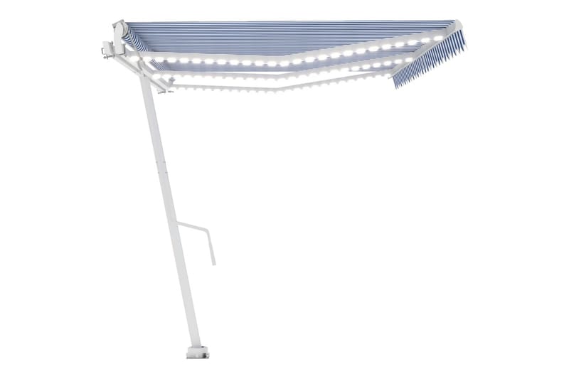 Automatisk markise med vindsensor og LED 600x350 cm - Blå - Hagemøbler - Solbeskyttelse - Markiser - Balkongmarkise
