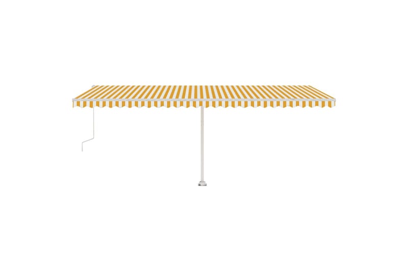 Automatisk markise med vindsensor og LED 600x350 cm - Gul - Hagemøbler - Solbeskyttelse - Markiser - Balkongmarkise