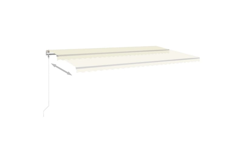 Automatisk markise med vindsensor og LED 600x350 cm kremhvit - Krem - Hagemøbler - Solbeskyttelse - Markiser - Balkongmarkise